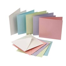Set of 10, mother of pearl cards and envelopes, card size 12,5 x12, 5 cm, pastel colors!