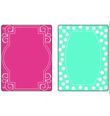 Sizzix Embossing folders, 2 stuks, frame met wervelingen en frames met de punten