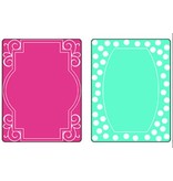 Sizzix Embossing folders, 2 stuks, frame met wervelingen en frames met de punten