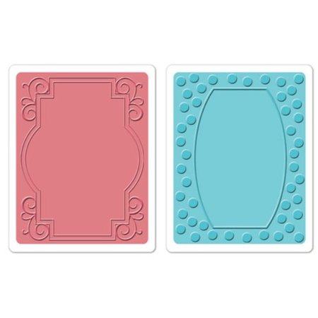 Sizzix Embossing folders, 2 stuks, frame met wervelingen en frames met de punten