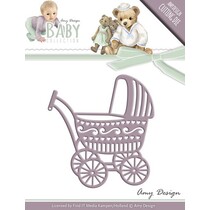 Punching and embossing template: nostalgic pram