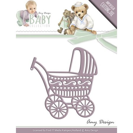 Amy Design Ponsen en embossing sjabloon: nostalgische kinderwagen