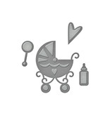 Spellbinders und Rayher Perfuração e molde de estampagem: Babysachen