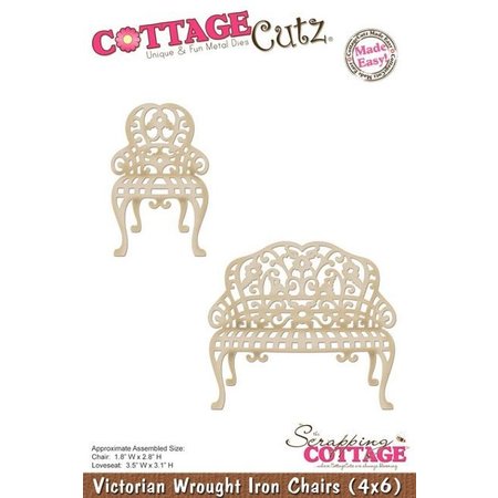 Cottage Cutz Bokse og preging mal: Victorian stol og benk