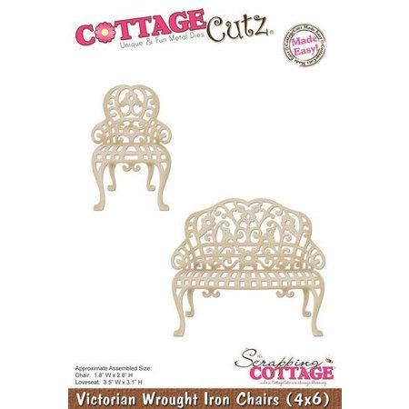 Cottage Cutz Poinçonnage et modèle de gaufrage: chaise victorienne et banc