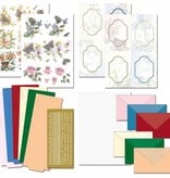 BASTELSETS / CRAFT KITS: Compleet Bastelset, NoteCards Staf Wesenbeek, Set 1 bloemen met vlinders