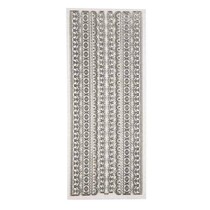 Ziersticker, Glitter Stickers, 10x24 cm sheet, silver, borders, influenced in great detail.