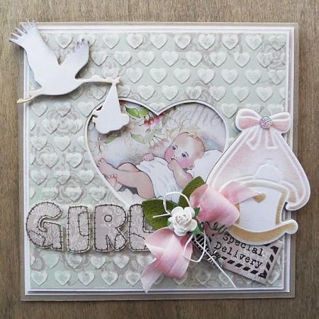 Marianne Design Ponsen en embossing sjabloon: Cradle