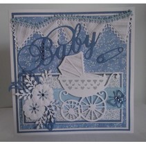 Punching and embossing template: stroller