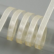 Organza ribbon selvage, 6 mm, cream