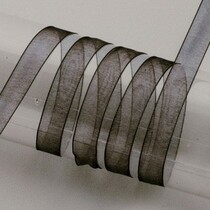 Organzaband Webkante, 6 mm, schwarz