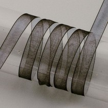 Organza orillo de la cinta, 6 mm, negro