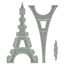 Ponsen en embossing sjabloon: Shapeabilities GLD 010 Le Tour Eiffel