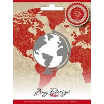 Stamping and embossing stencil, Amy Design, Maps, Globe