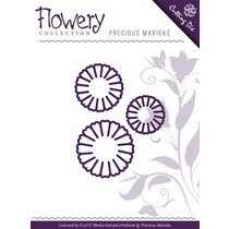 Punching and embossing template: 3 daisy flowers