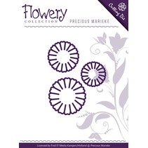 Punching and embossing template: 3 daisy flowers