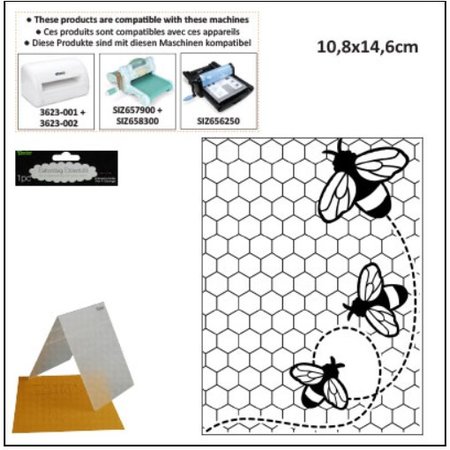 embossing Präge Folder Prægning Mappe: Temaer Bee