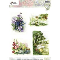 A4 broadsheet, tema: havearbejde og blomster