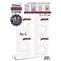 Carte mise en page avec le lever du soleil et le coucher du soleil Cadre