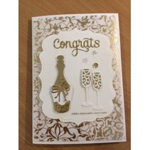 Stamping and embossing stencil, Spellbinders, Bottle + 2 glasses