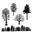 Stempel / Stamp: Transparent Transparant stempel: Bomen landschap