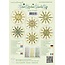 Sticker Ster stickers groene stempel set, 1 transparante stempel, 3 Star Stickers, 4xA5 stempel papier, 6 sjablonen en instructies