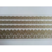 Lace borders Rub On Transfer, beige-gold color
