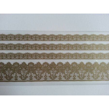 REDDY Lace borders Rub On Transfer, beige-gold color