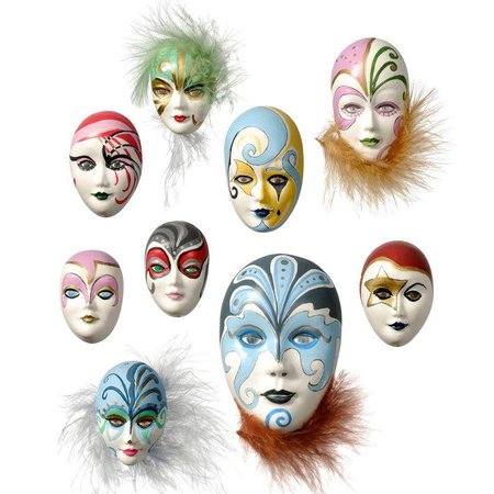 GIESSFORM / MOLDS ACCESOIRES Mold: Mini Jewelry Masks, 4-8cm, without decoration, 9 pcs, 130 g of material requirements.