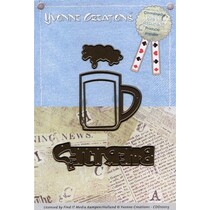 Stamping and embossing template: Beer Glass