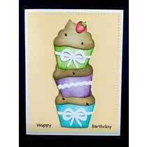 Punching and embossing template: Cupcakes