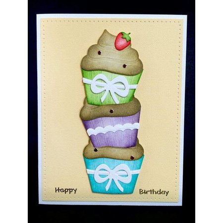 Elisabeth Craft Dies Ponsen en embossing sjabloon: Cupcakes