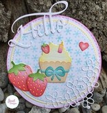 Elisabeth Craft Dies Ponsen en embossing sjabloon: Cupcakes