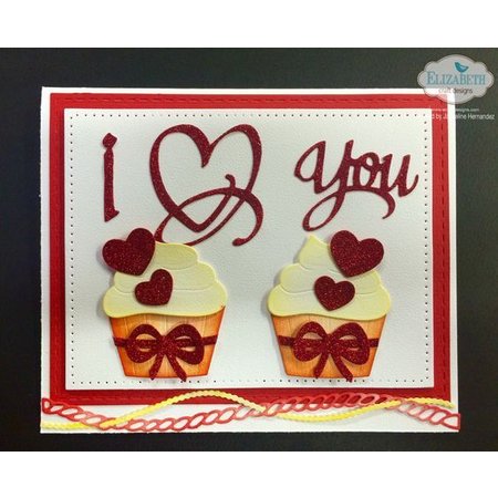 Elisabeth Craft Dies Ponsen en embossing sjabloon: Cupcakes