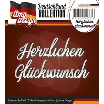 Punzonado y estampado en relieve plantillas: texto en alemán: Gracias Glückwunsch