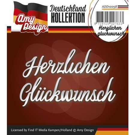 Amy Design Punching and embossing templates: German text: Thank gluckwunsch