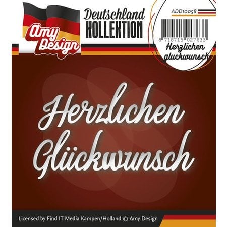 Amy Design Punzonado y estampado en relieve plantillas: texto en alemán: Gracias Glückwunsch