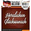 Amy Design Poinçonnage et gaufrage modèles: texte allemand: Merci glückwunsch