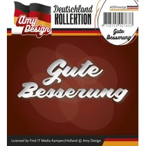 Punching and embossing templates: German Text: Get well soon