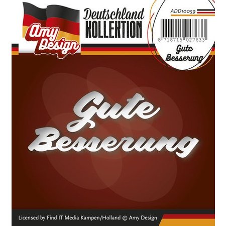 Amy Design Punching and embossing templates: German Text: Get well soon