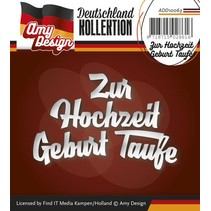 Punching and embossing templates: German text: To Wedding Birth Baptism
