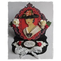 3D Book A5, vrouwen met hoed