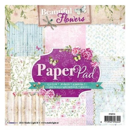 Studio Light bloc de papel, hermoso tema de las flores
