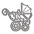 TONIC Punching and embossing template: stroller with ribbon