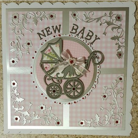 TONIC Punching and embossing template: stroller with ribbon