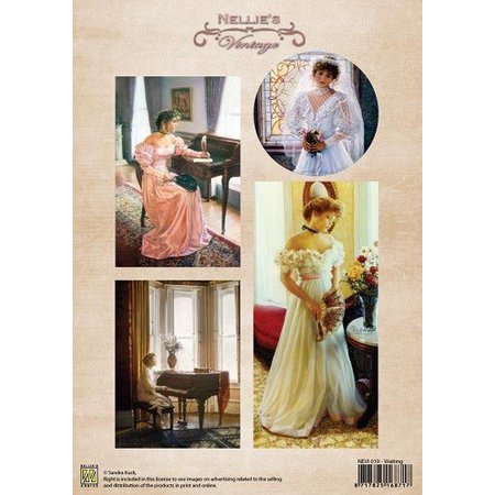 Nellie snellen Marianne Design, papier A4, attente vintage de couleur.