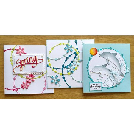 Elisabeth Craft Dies Punzonatura e goffratura modello: 3 bande diverse con perle
