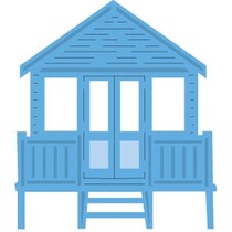 Stansning og prægning skabelon: strandhus