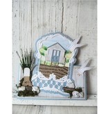 Marianne Design Troquelado y estampado en relieve plantilla: casa en la playa