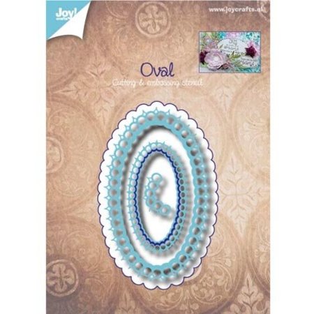 Joy!Crafts und JM Creation Stamping and embossing stencil: oval decorative frame